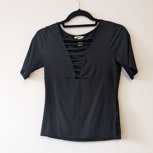 Black Strappy T-Shirt